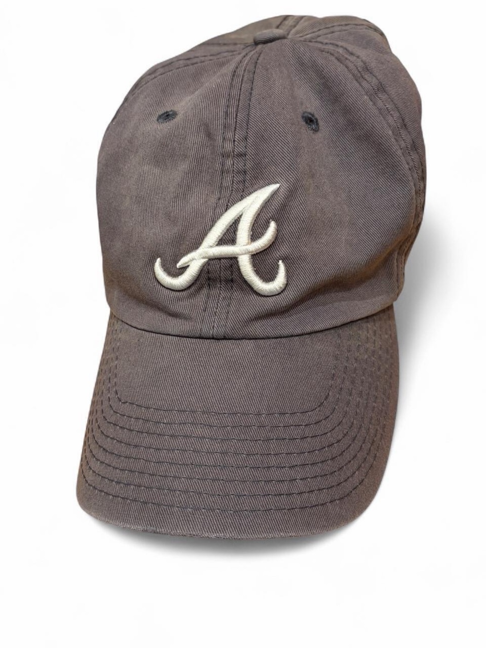 ‘47 Brand Atlanta Braves Clean Up Strapback Gray Hat-Like Nee
